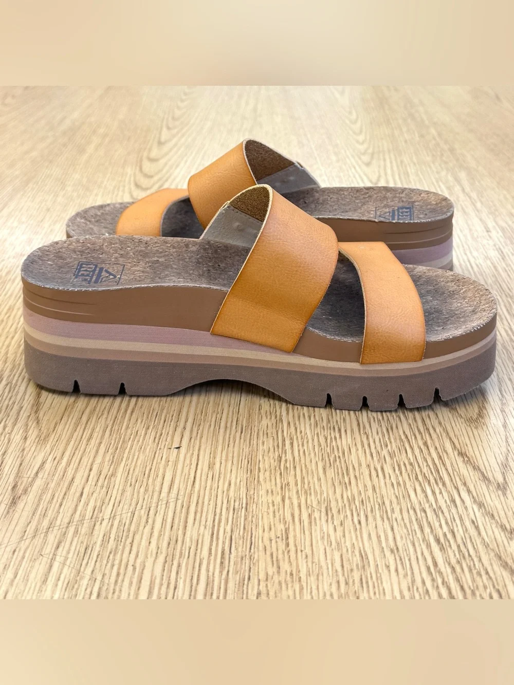 Reef Cushion Vista Higher Platform Slide Sandal Natural Tan 8
